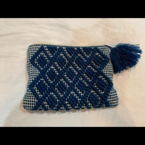 Blue and white clutch/pouch